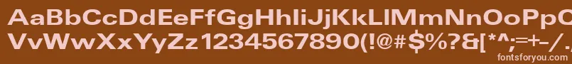 Шрифт UniqueExtendedBold – розовые шрифты на коричневом фоне
