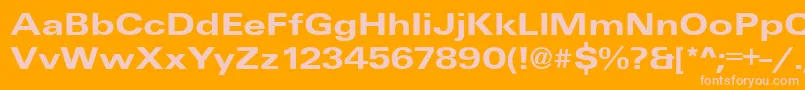 UniqueExtendedBold Font – Pink Fonts on Orange Background
