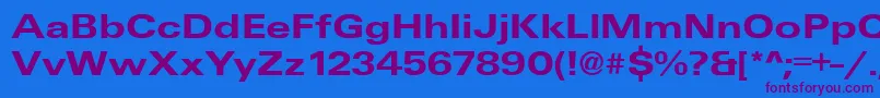 Шрифт UniqueExtendedBold – фиолетовые шрифты на синем фоне