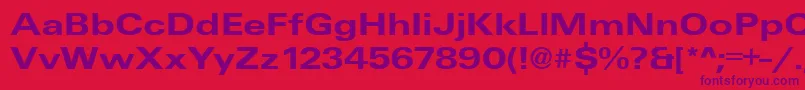 フォントUniqueExtendedBold – 赤い背景に紫のフォント