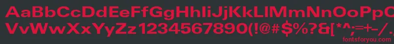 UniqueExtendedBold Font – Red Fonts on Black Background