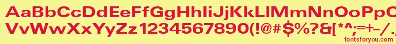 UniqueExtendedBold Font – Red Fonts on Yellow Background