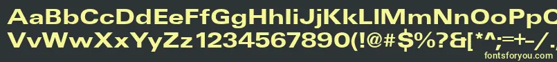 UniqueExtendedBold Font – Yellow Fonts on Black Background