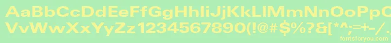 UniqueExtendedBold Font – Yellow Fonts on Green Background