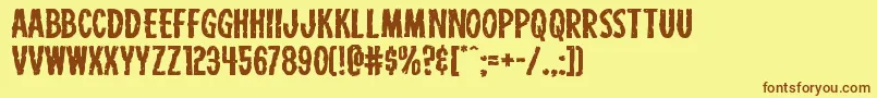 Carnivalcorpseexpand-Schriftart – Braune Schriften auf gelbem Hintergrund