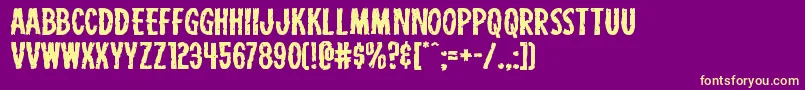 Carnivalcorpseexpand-Schriftart – Gelbe Schriften auf violettem Hintergrund