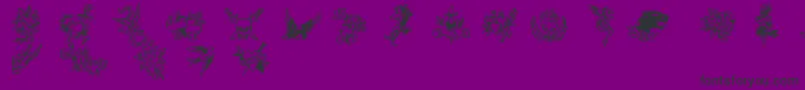 TrueManTattoos-Schriftart – Schwarze Schriften auf violettem Hintergrund