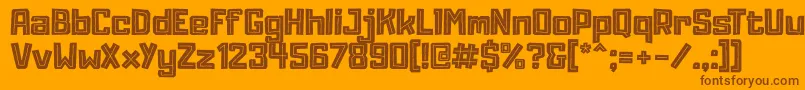 AdumuInline Font – Brown Fonts on Orange Background