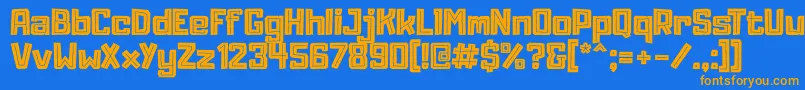 AdumuInline Font – Orange Fonts on Blue Background