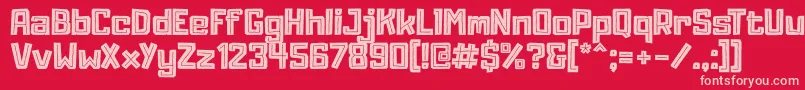 フォントAdumuInline – 赤い背景にピンクのフォント