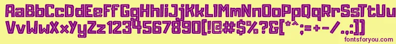 AdumuInline Font – Purple Fonts on Yellow Background