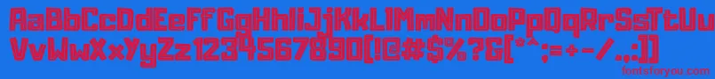 AdumuInline Font – Red Fonts on Blue Background