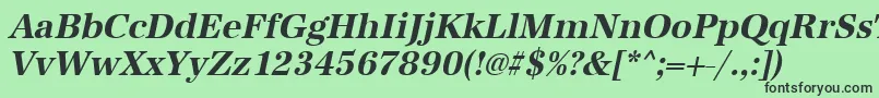 フォントUrwantiquatnarBoldOblique – 緑の背景に黒い文字