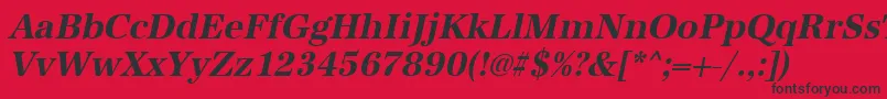 フォントUrwantiquatnarBoldOblique – 赤い背景に黒い文字