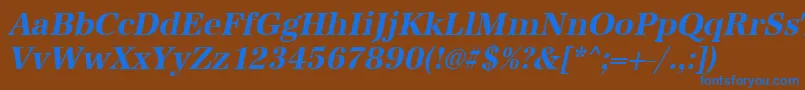 UrwantiquatnarBoldOblique Font – Blue Fonts on Brown Background