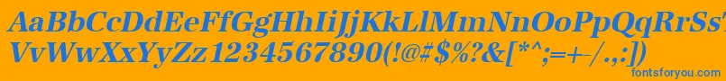 UrwantiquatnarBoldOblique Font – Blue Fonts on Orange Background