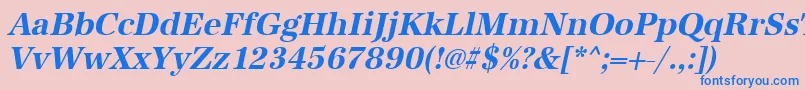 UrwantiquatnarBoldOblique Font – Blue Fonts on Pink Background