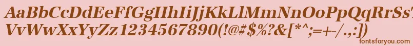 UrwantiquatnarBoldOblique Font – Brown Fonts on Pink Background