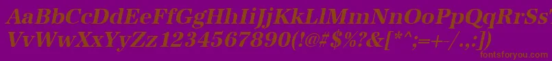 Шрифт UrwantiquatnarBoldOblique – коричневые шрифты на фиолетовом фоне