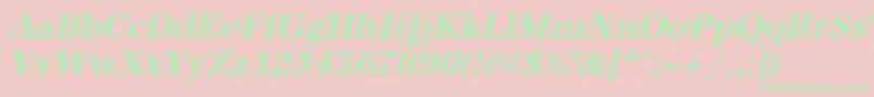 UrwantiquatnarBoldOblique Font – Green Fonts on Pink Background