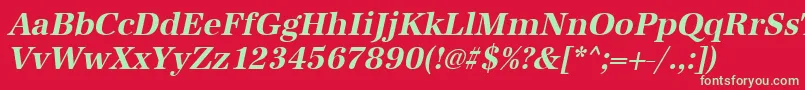 UrwantiquatnarBoldOblique-fontti – vihreät fontit punaisella taustalla
