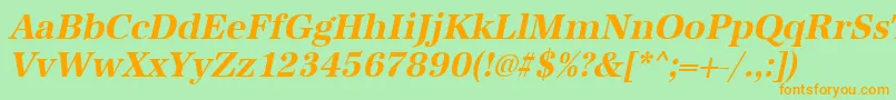 UrwantiquatnarBoldOblique Font – Orange Fonts on Green Background