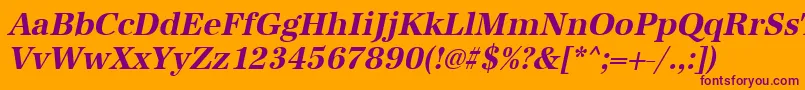 UrwantiquatnarBoldOblique Font – Purple Fonts on Orange Background