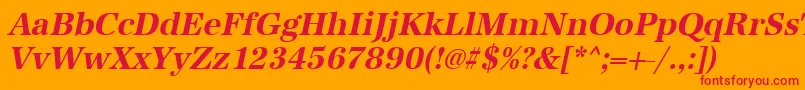 UrwantiquatnarBoldOblique Font – Red Fonts on Orange Background