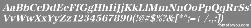 フォントUrwantiquatnarBoldOblique – 灰色の背景に白い文字