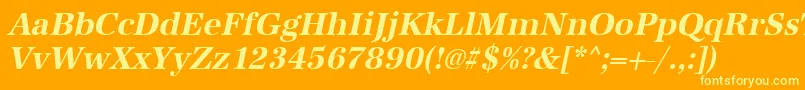 UrwantiquatnarBoldOblique Font – Yellow Fonts on Orange Background