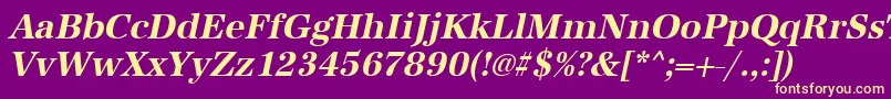 UrwantiquatnarBoldOblique Font – Yellow Fonts on Purple Background