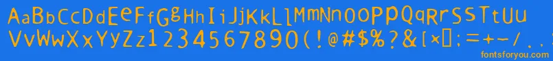 Warmmilk Font – Orange Fonts on Blue Background