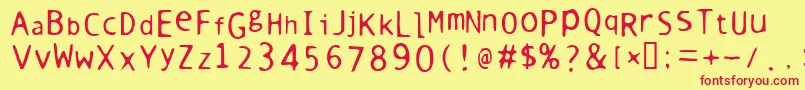 Warmmilk Font – Red Fonts on Yellow Background