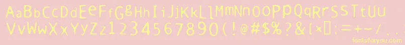 Warmmilk-Schriftart – Gelbe Schriften auf rosa Hintergrund