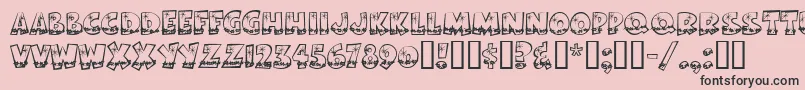 Bodiemfholly-Schriftart – Schwarze Schriften auf rosa Hintergrund