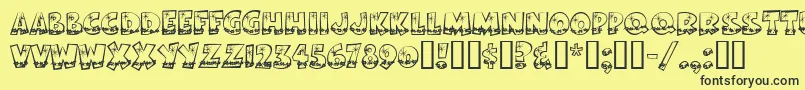 Bodiemfholly Font – Black Fonts on Yellow Background