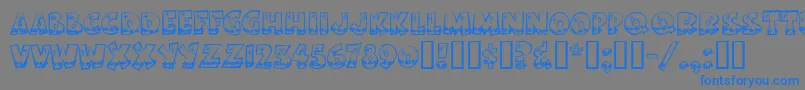 Weitere Informationen zur Bodiemfholly-Schriftart Bodiemfholly-Schriftart – Blaue Schriften auf grauem Hintergrund