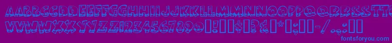 Bodiemfholly Font – Blue Fonts on Purple Background