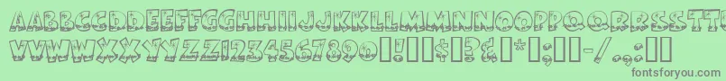 Bodiemfholly Font – Gray Fonts on Green Background