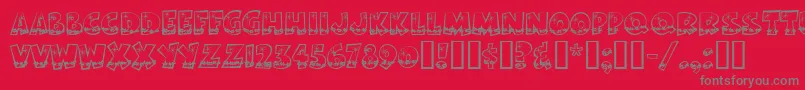 Bodiemfholly Font – Gray Fonts on Red Background