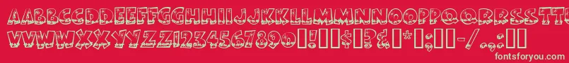Czcionka Bodiemfholly – zielone czcionki na czerwonym tle