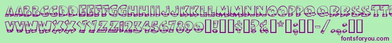 Bodiemfholly Font – Purple Fonts on Green Background
