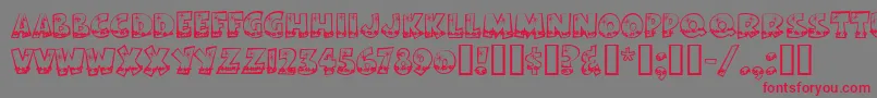 Bodiemfholly Font – Red Fonts on Gray Background