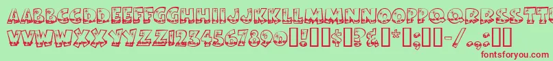 Bodiemfholly Font – Red Fonts on Green Background