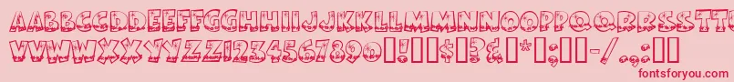 Bodiemfholly-Schriftart – Rote Schriften auf rosa Hintergrund