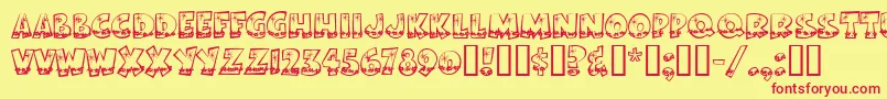 Bodiemfholly Font – Red Fonts on Yellow Background