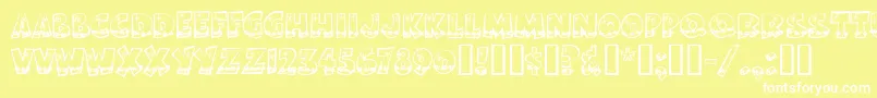 フォントBodiemfholly – 黄色い背景に白い文字