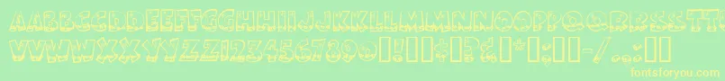 Bodiemfholly-Schriftart – Gelbe Schriften auf grünem Hintergrund