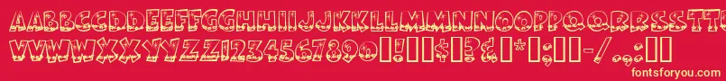 Bodiemfholly Font – Yellow Fonts on Red Background