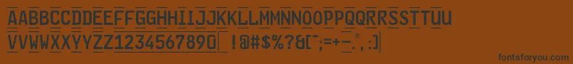 フォントGlNummernschildBMtl – 黒い文字が茶色の背景にあります